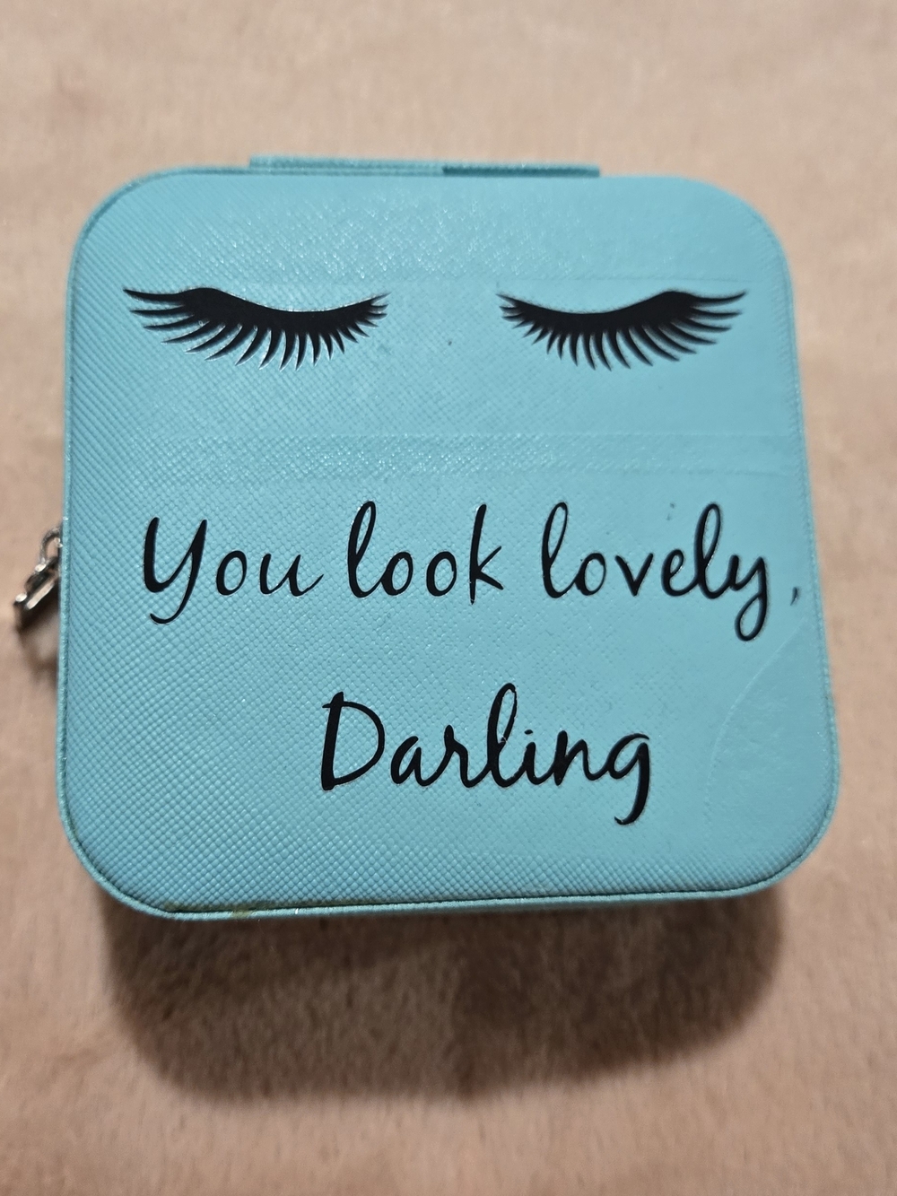 You Look Lovely Darling Cosmetic Case - Turquoise